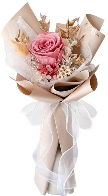 Floral M 溫柔女神永生玫瑰花束, 咖啡色