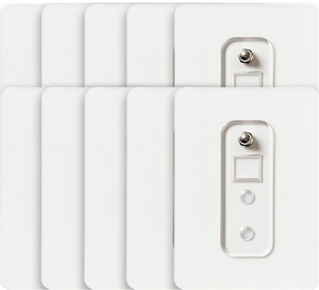 리빙필로 무타공 후크 접착식 스티커 10x7cm, 투명, 10개