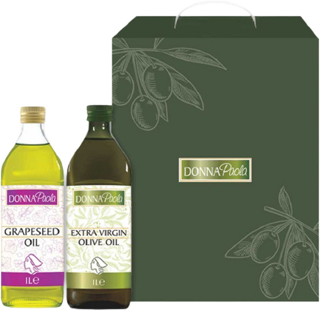 도나파올라 엑스트라버진 올리브오일 1L + 포도씨유 1L 선물세트, 1세트