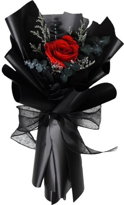 Floral M La Rose黑色浪漫永生玫瑰花束, 黑色