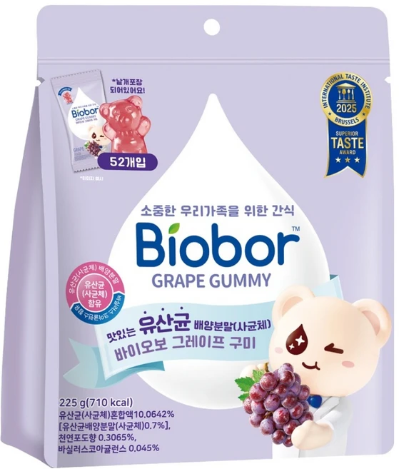 비오보 바이오보 그레이프 구미, 225g, 1개 - 쿠팡
