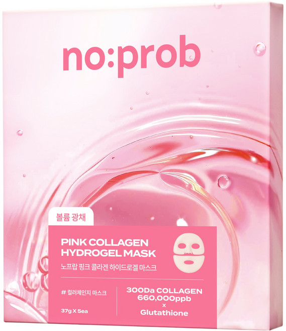 노프랍 핑크 콜라겐 하이드로겔 마스크, 1개, 5개입