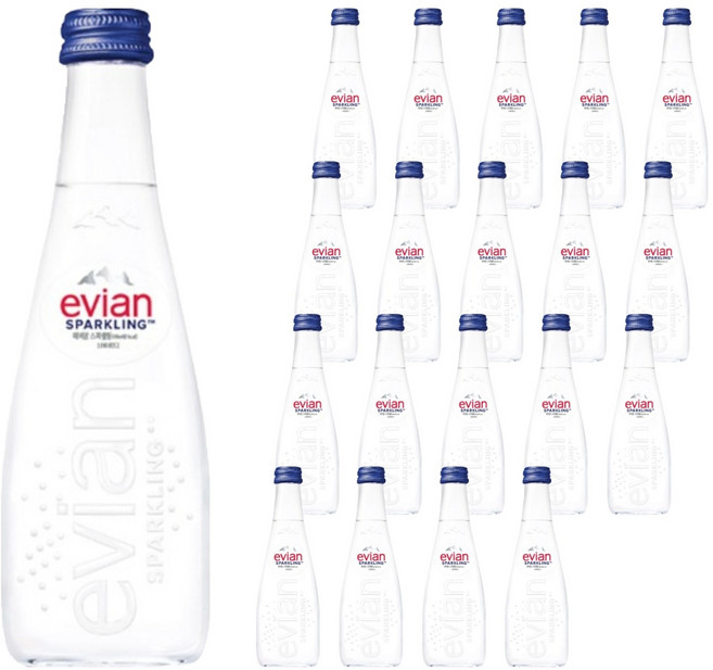 에비앙 스파클링 글라스 탄산수, 330ml, 20개