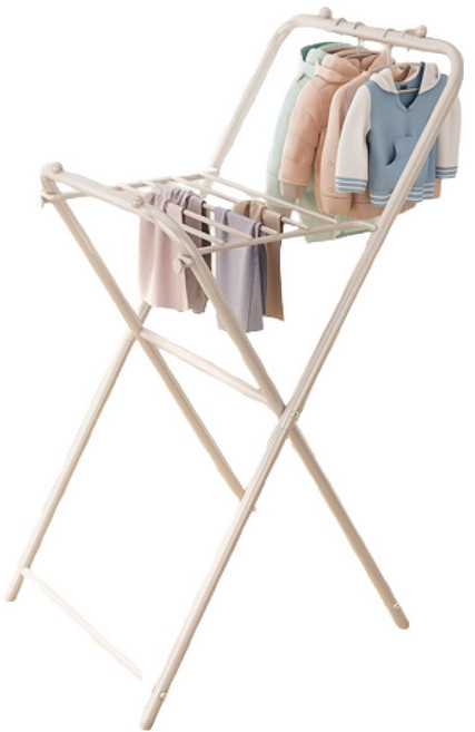 사소랩 아기옷 미니 접이식 빨래건조대, 아이보리