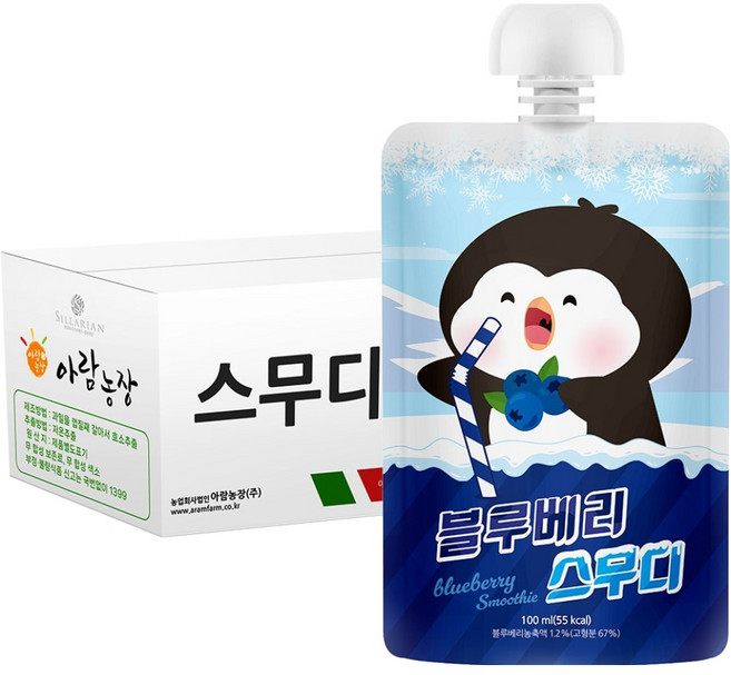 아람농장 블루베리 스무디, 30개, 100ml