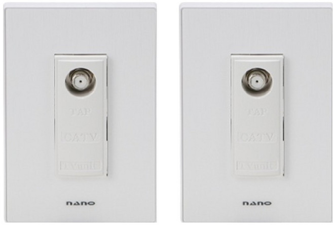 나노 전기 아트2 SIMPLE 1개용 CATV 2방 매입모듈 화이트, 2개