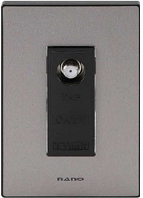 나노 전기 아트2 SIMPLE 1개용 CATV 1방 매입모듈 콘센트 펄그레이, 1개