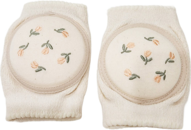 dot to dot 嬰兒刺繡雙膝護膝, 1個, 白色