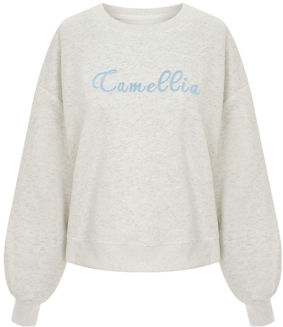 샐리 심플 레터링 라운드 맨투맨 I5C-CTS016