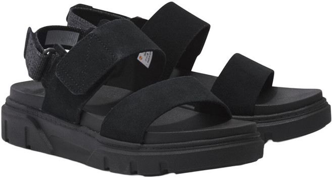 Timberland 女款 後帶式皮革涼鞋 A61N4EK4, 黑色, 23cm