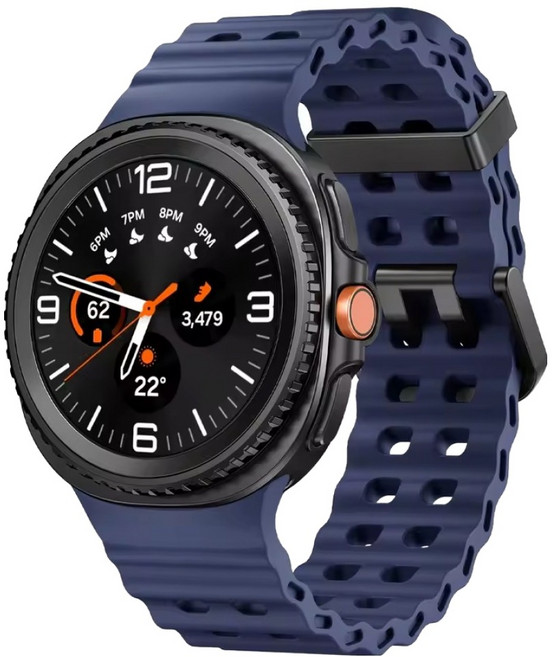 아이엠판다 스포츠 마린 실리콘 밴드 시계줄, 네이비, 1개