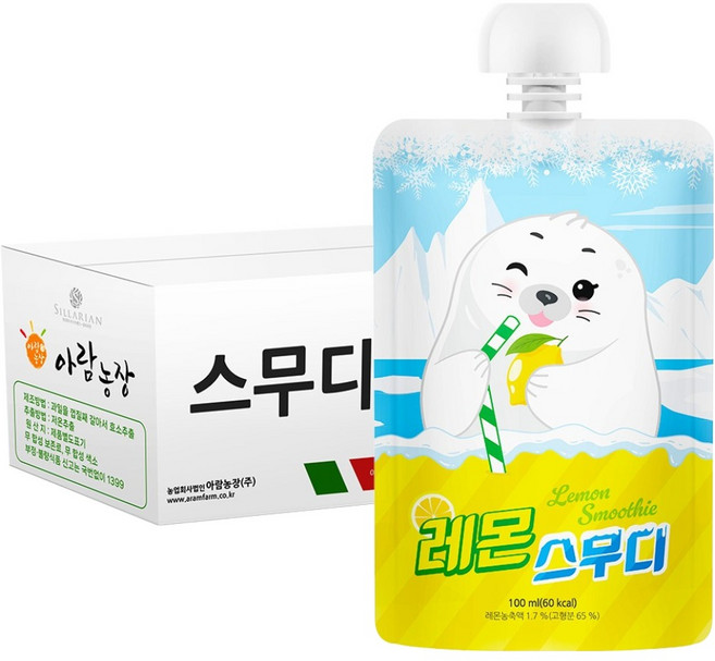 아람농장 레몬 스무디, 30개, 100ml