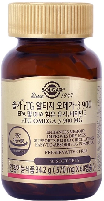 솔가 알티지 오메가3 900 34.2g, 60정, 1개 - 쿠팡