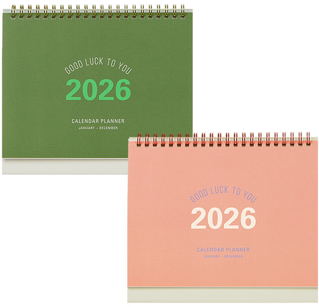 테이블토크 2026 캘린더 플래너 2종 세트, 올리브그린, 코랄핑크, 1세트