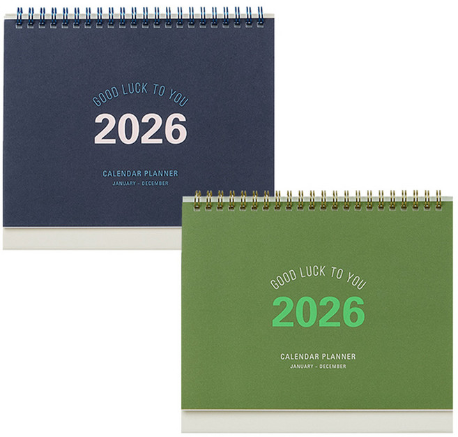 테이블토크 2026 캘린더 플래너 2종 세트, 올리브그린, 인디고블루, 1세트