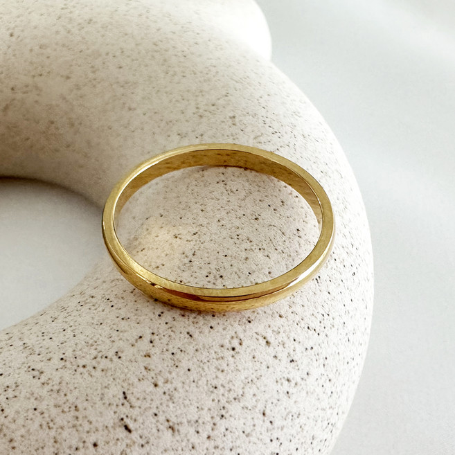 물든 여성용 라운드 앵게이지 레이어드 써지컬스틸 민자 엄지 검지 반지 2mm