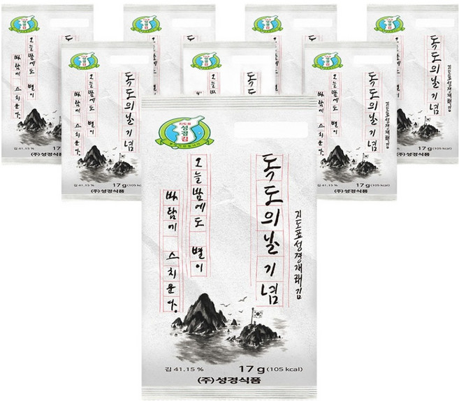 지도표성경 독도의 날 기념 성경 식탁김, 17g, 8개