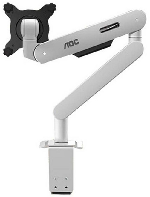 AOC 螢幕支架 桌面支架 臂旋轉電腦架 AM500PLUS, 1個, 白色