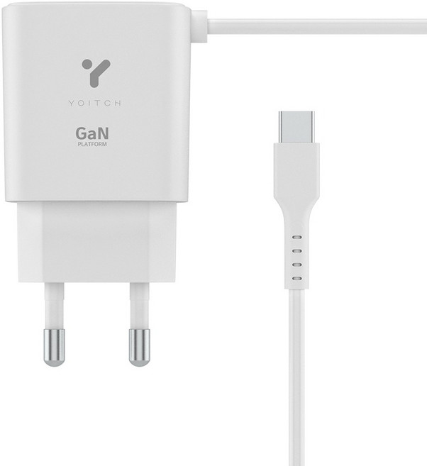 요이치 GAN 25W PD PPS C타입 일체형 초고속 충전기 120cm, 화이트, 1개