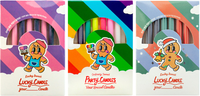 유어캔들 매직 파티 생일초 컬러 라이트 3종 세트, 로맨틱 컬러 라이트, 레인보우 컬러 라이트, 크리스마스 컬러 라이트, 1세트