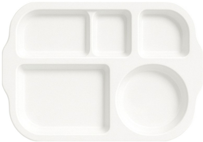 리빙메이트 유아용 국내산 멜라민 식판세트, 크림 화이트, 1개, 단품