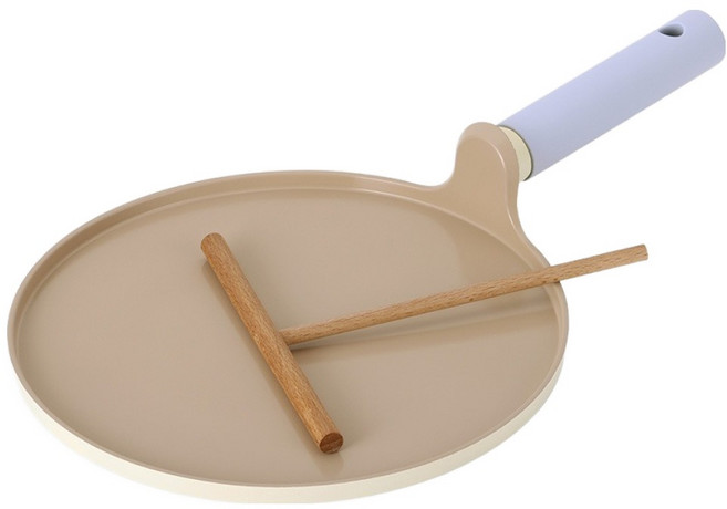 네오플램 인덕션 키키 크레페 프라이팬 + 우드 스프레더 세트, 26cm, 1세트