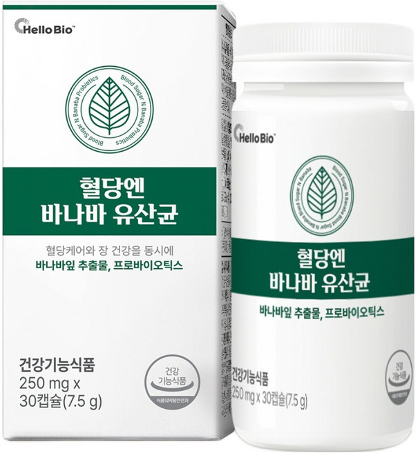 헬로바이오 혈당엔 바나바 유산균, 30정, 1개