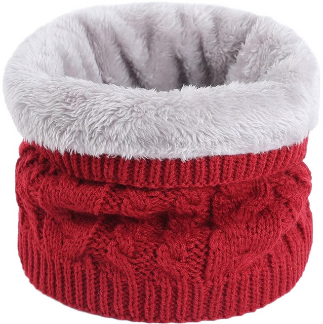 라라듀 겨울 니트 넥워머 방한 목토시, 레드, 1개