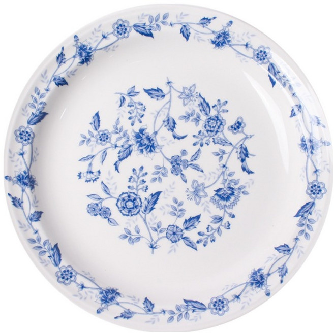 빈티지 클래식 도자기 원형접시, 로얄블루, 1개