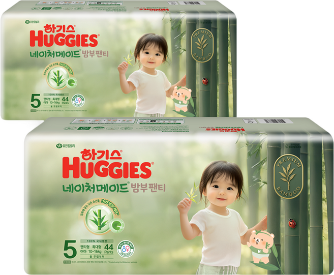 하기스 네이처메이드 밤부 팬티형 기저귀 여아용, 5단계, 88매