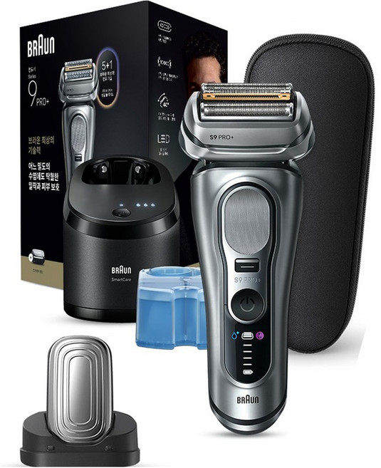 BRAUN 시리즈 9 PRO+ 울트라 씬 전기면도기, 9687cc, 실버