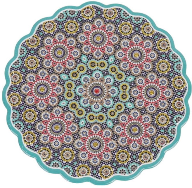 칼백화점 골드 클래식 도자기 코르크 냄비받침, 미니어처 모자이크, 1개