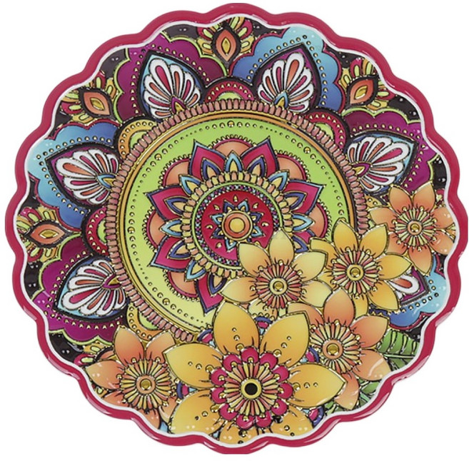 칼백화점 골드 클래식 도자기 코르크 냄비받침, 선샤인 블룸, 1개