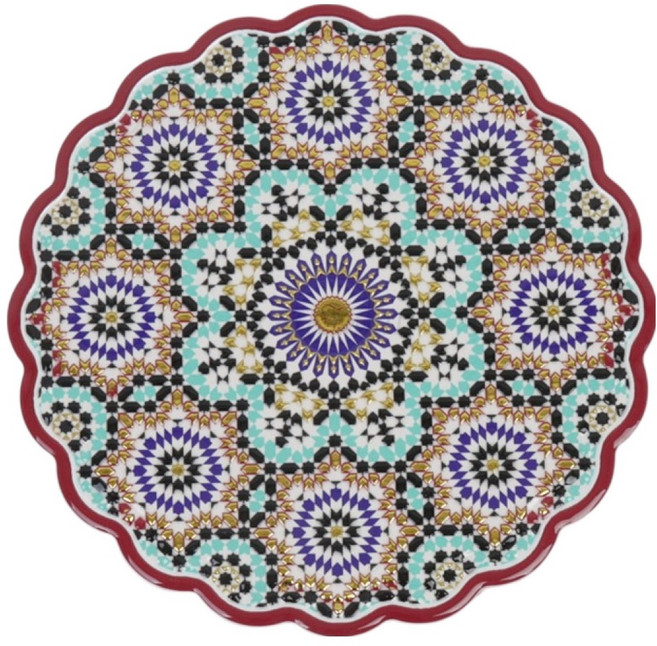 칼백화점 골드 클래식 도자기 코르크 냄비받침, 에메랄드 루미에르, 1개