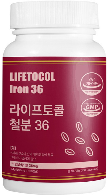 라이프토콜 철분 36 54g, 1개, 100정