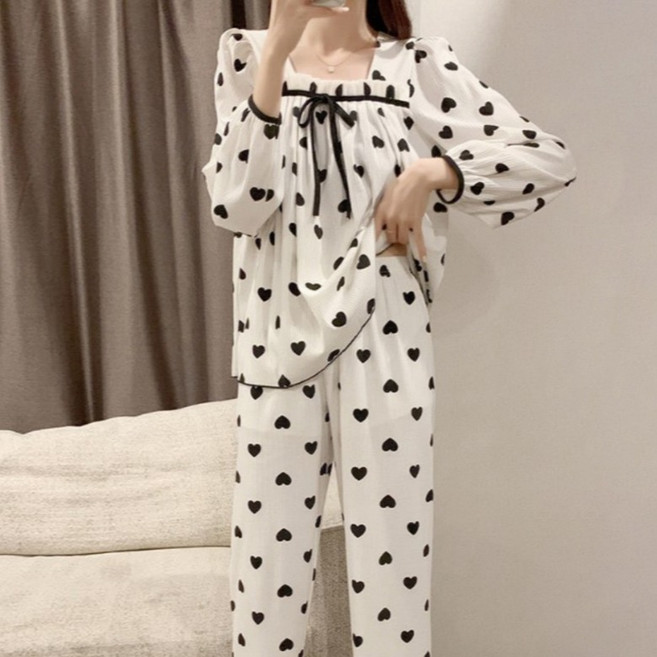 씨오브비 여성용 풀오버 캐주얼 큐티 투피스 파자마 상하의 세트