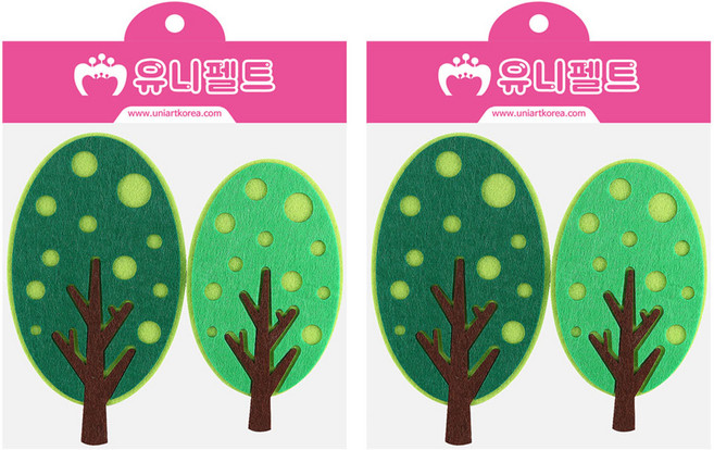 유니아트 펠트 사계나무 신형, 혼합색상, 2개