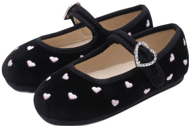 키펀트 여아용 데일리 하트 자수 메리제인 구두 U-09