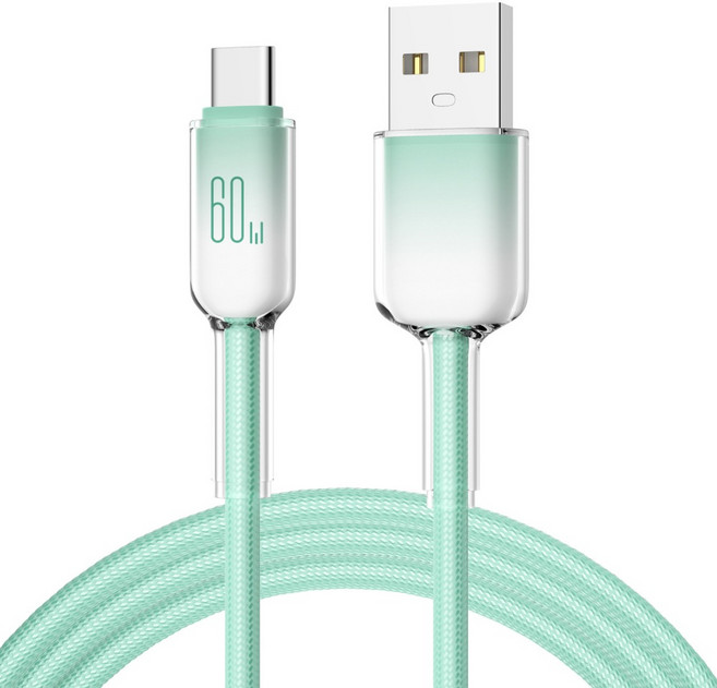 YORI 優里 漸層馬卡龍充電線 USB to Type-C, 1個, 1m, 綠色