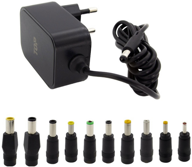 솔탑 DC 12V2A CCTV 1.5m 다용도 멀티 어댑터 + 10종 젠더 세트, 1세트, SOLTOP-1826