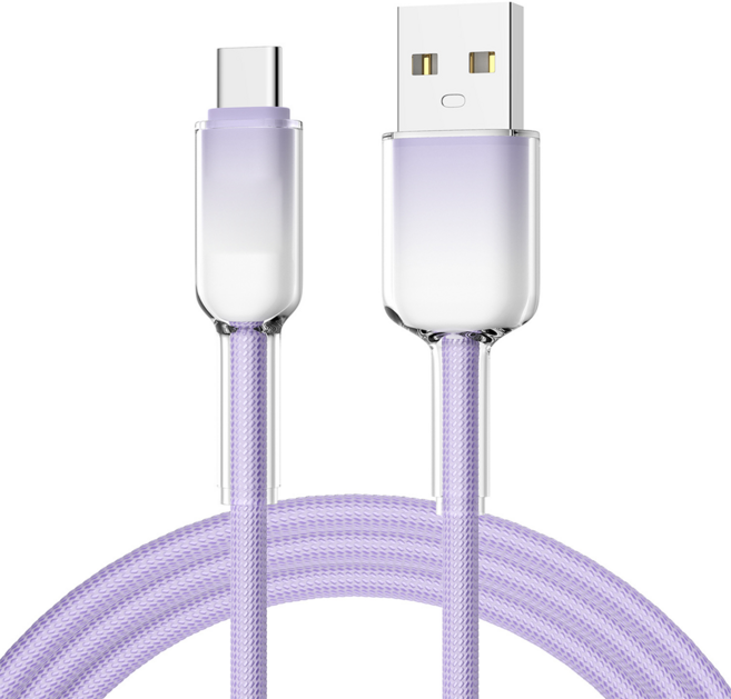YORI 優里 漸層馬卡龍充電線 USB to Type-C, 1個, 1m, 紫色