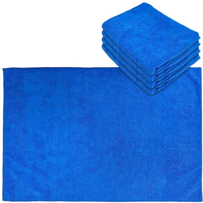 월드크린 다목적 극세사 경편 손걸레 대형 40 x 60 cm, 블루, 5개