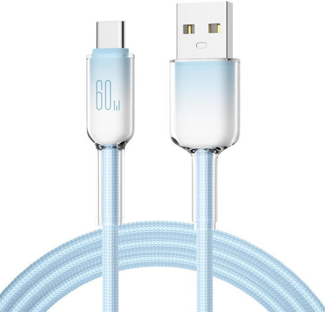 YORI 優里 漸層馬卡龍充電線 USB to Type-C, 1個, 1m, 藍色