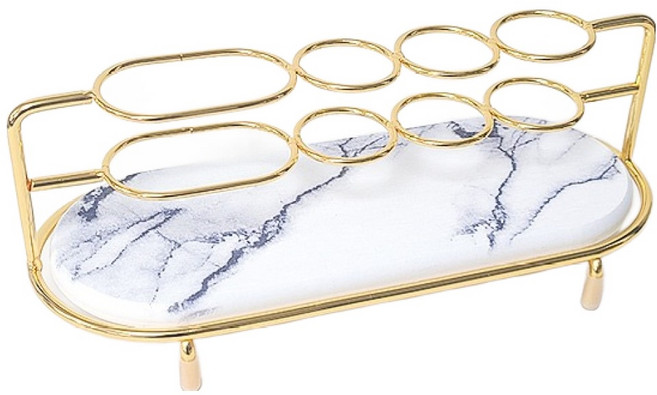 윈프라이스 규조토 받침 치약 칫솔꽂이, 대리석 골드, 1개