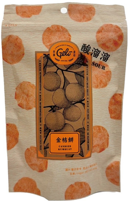 Geli 民雄金桔 酸溜溜金桔餅, 200g, 1個