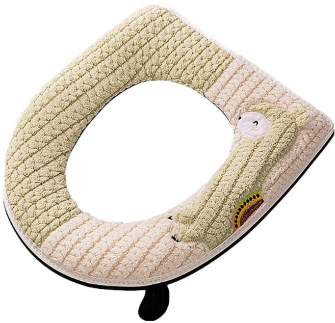 블럭마트 욕실 변기손잡이부착 따뜻한 변기시트, 그린알파카, 1개