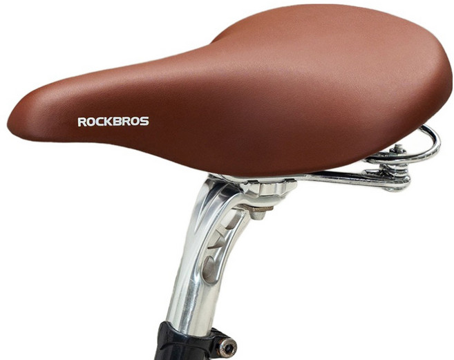 ROCKBROS 洛克兄弟 皮革減震自行車座墊 6800S, 1個, 單一顏色