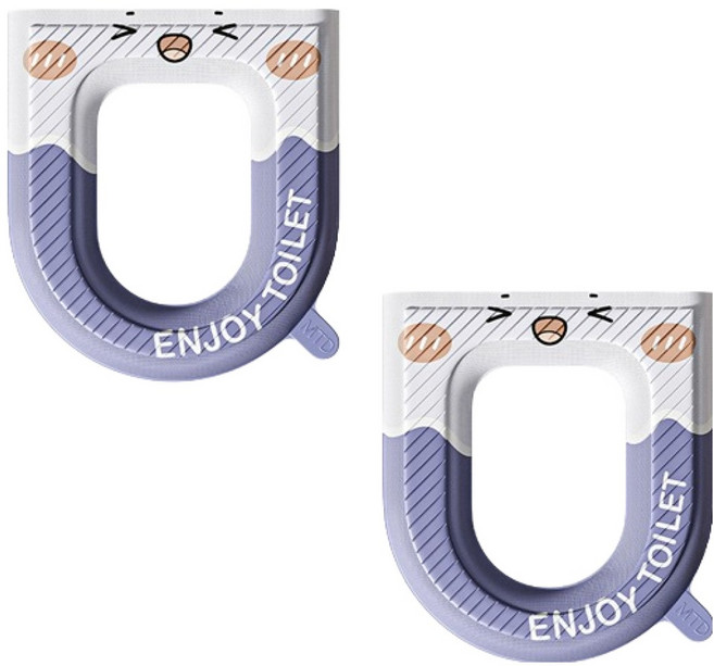 블럭마트 욕실 ENJOY TOILET 사계절 변기시트, 퍼플, 2개