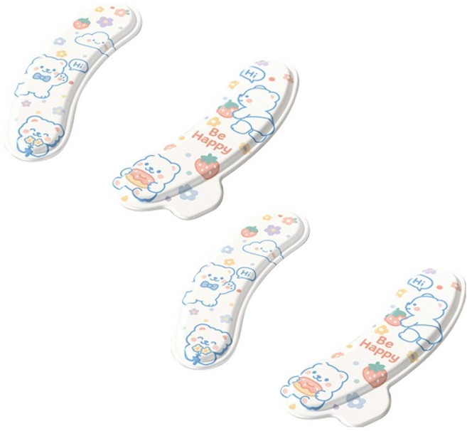 블럭마트 욕실 손잡이있는 EVA 사계절 변기시트, 화이트, 2개