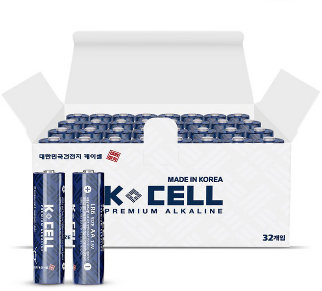 케이셀 알카라인 AA 건전지 1.5V, 32개입, 1개